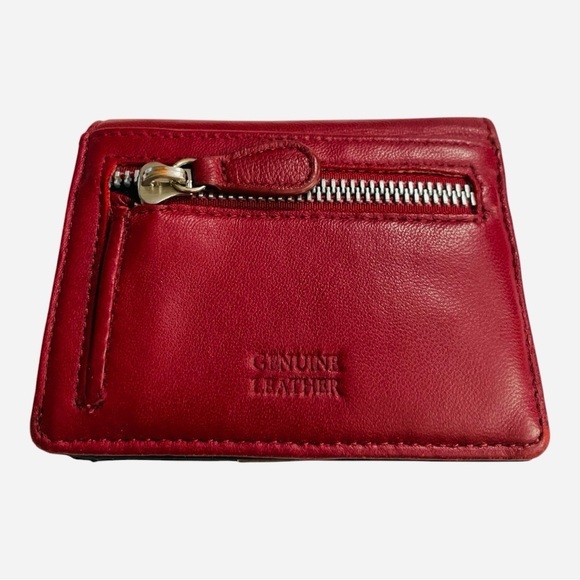 Wallet, genuine leather, Apt 9.,red, small, red/black - Picture 2 of 10